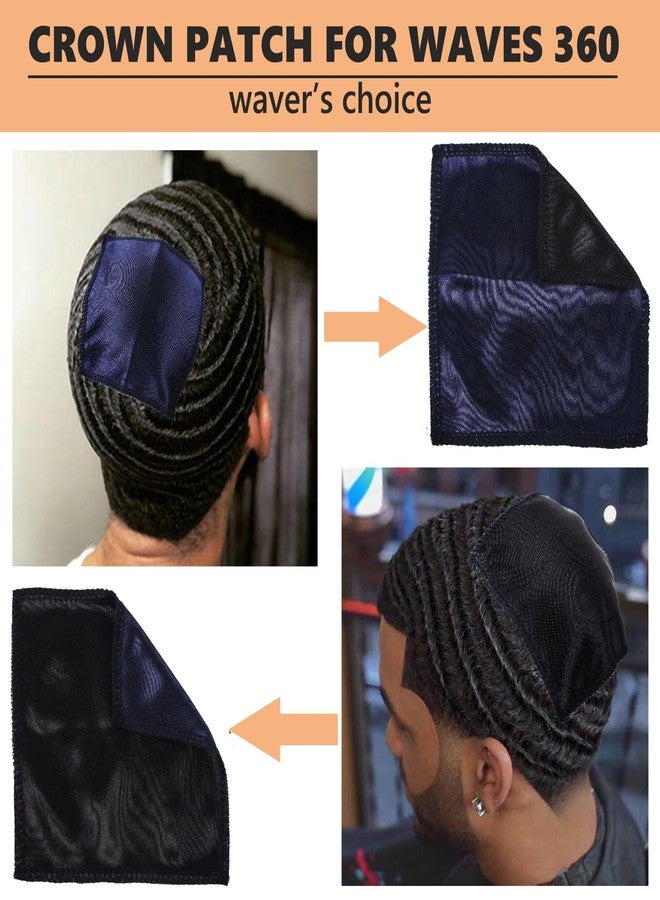 Himoswis 2 Pcs Double Layer Crown Patch for Waves,Wave Crown Patches for 360 Waves Crown Compression (Black+Navy) - Image 2